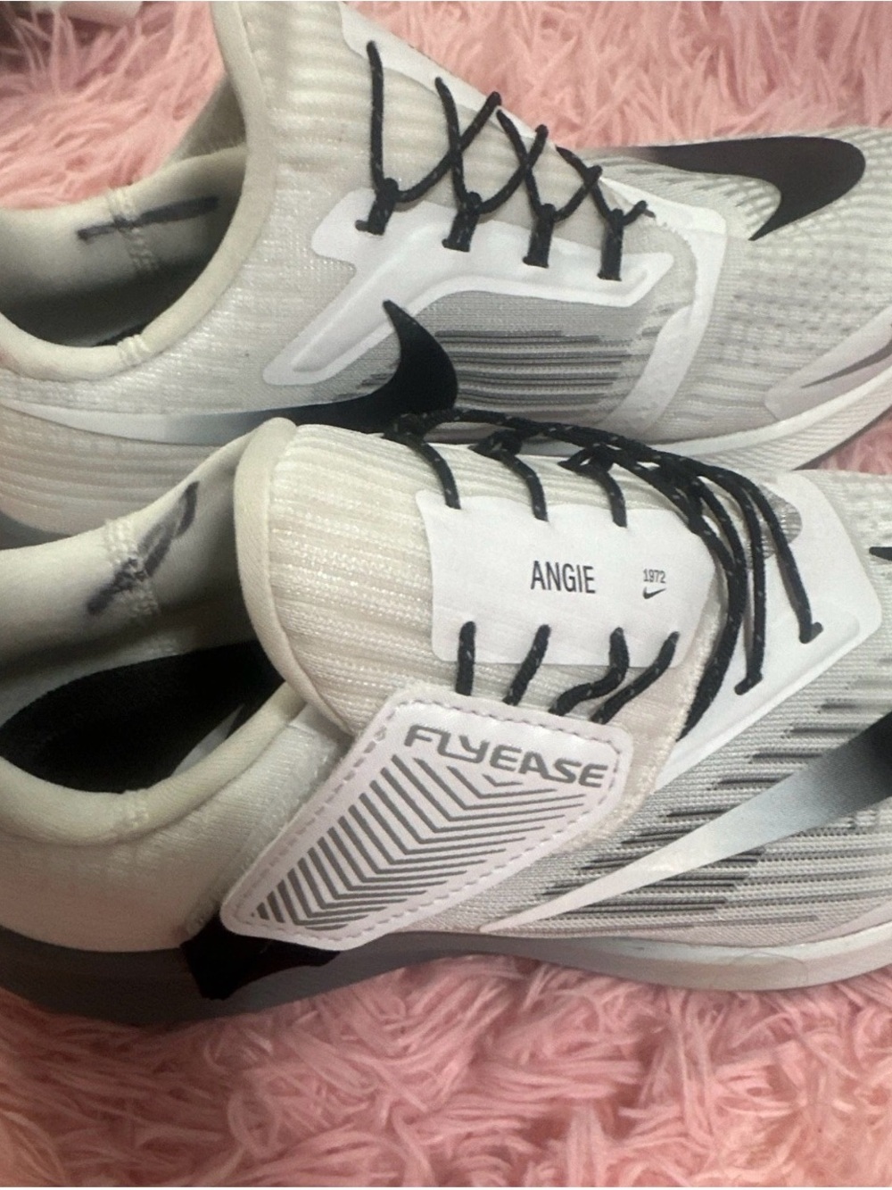 Nike Kids White and Black FlyEase Sneakers